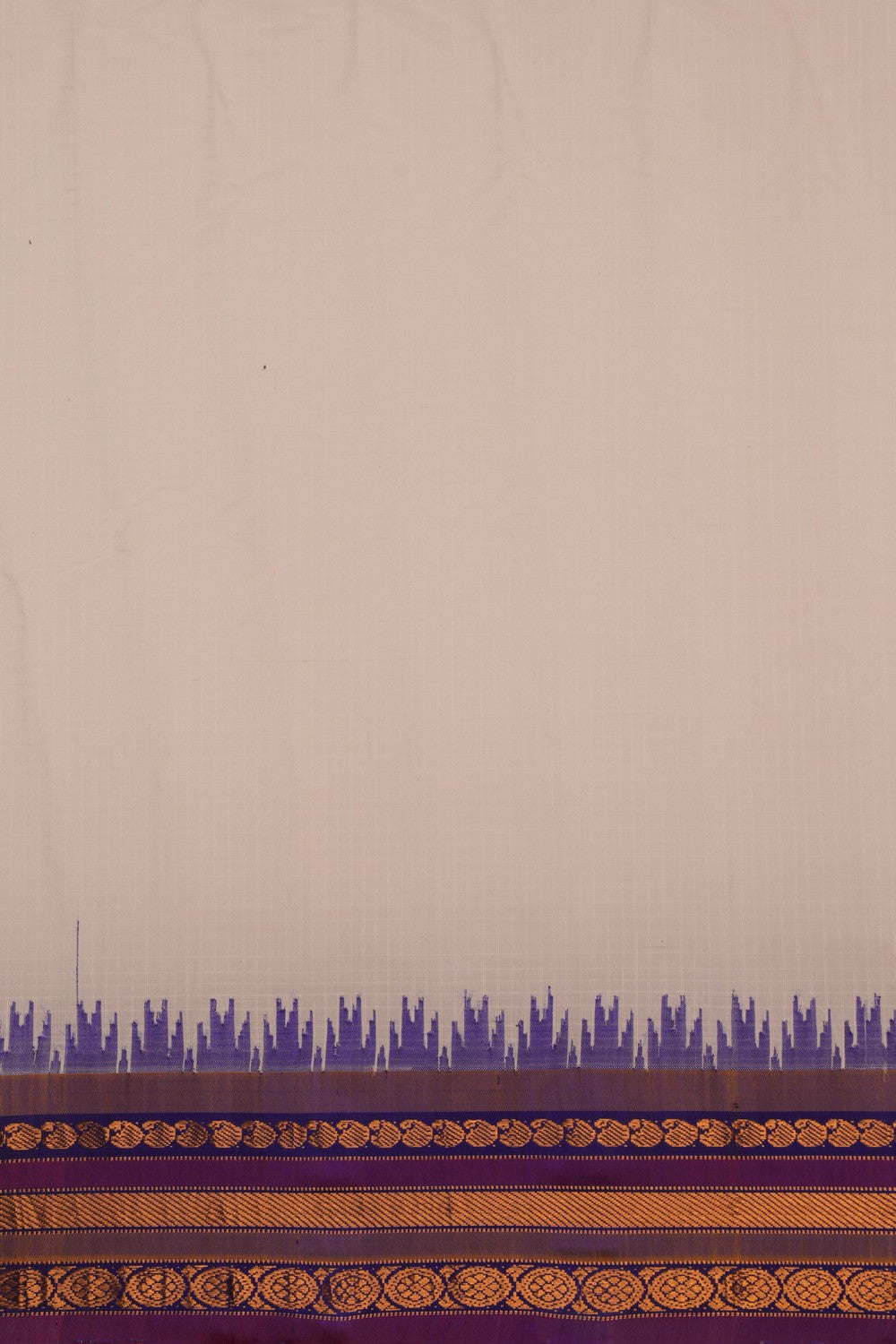 Image of Gadwal Cotton Silk White Saree