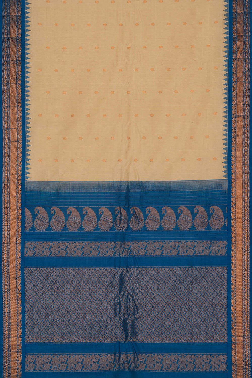 Image of Gadwal Silk Off White Saree
