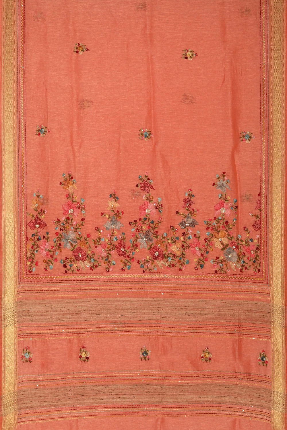 Linen Peach Saree