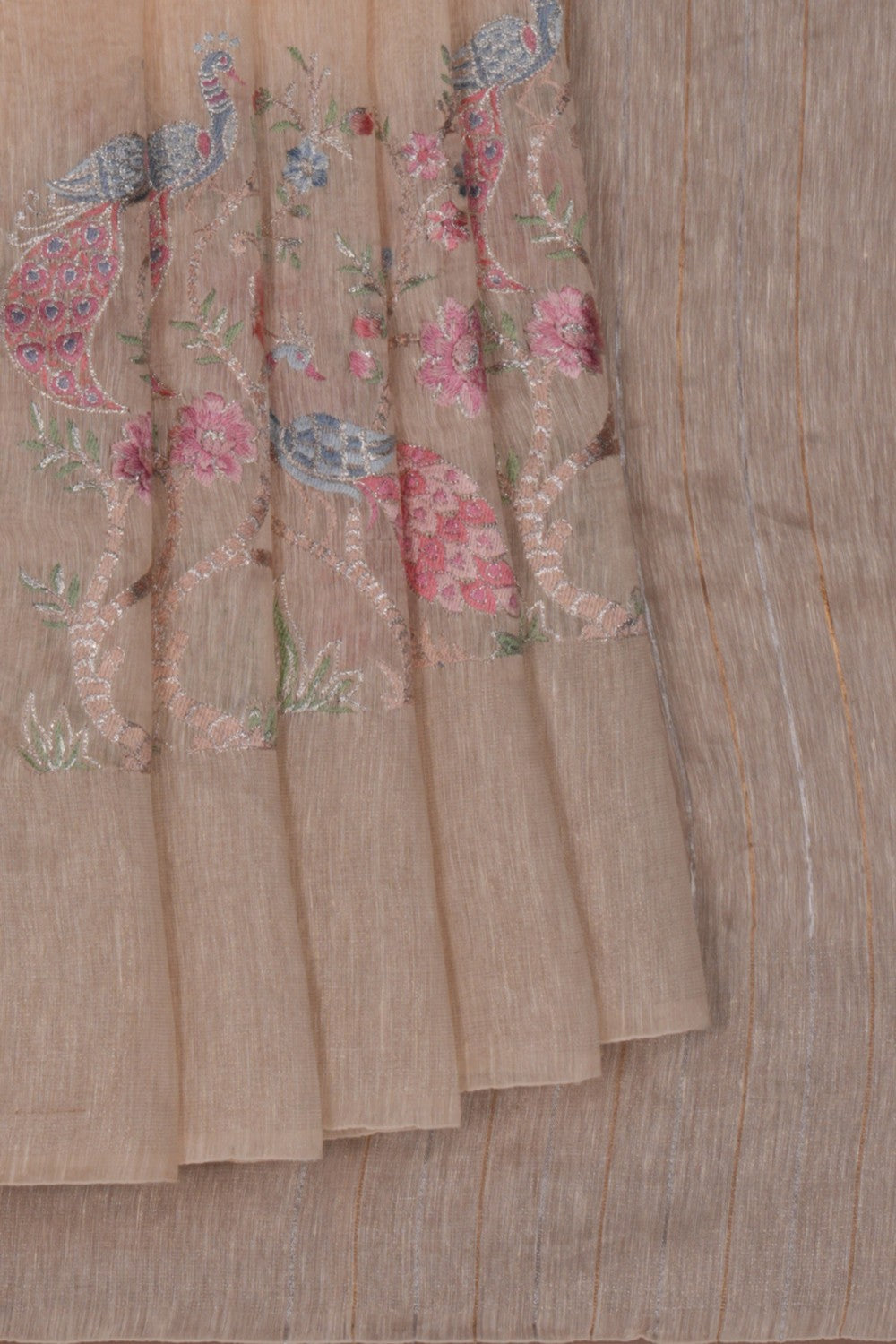 Image of Linen Off-White Saree