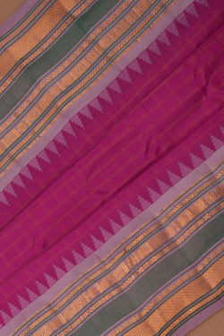 Image of Gadwal Silk Kattam Pink Saree