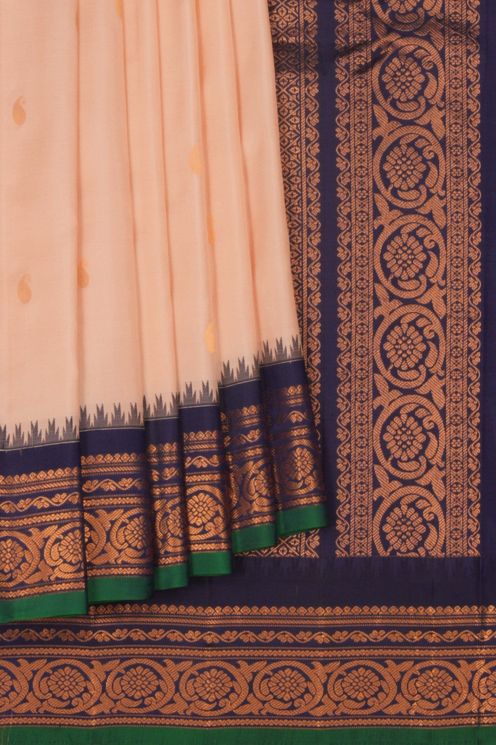 Image of Gadwal Silk Light Peach Saree