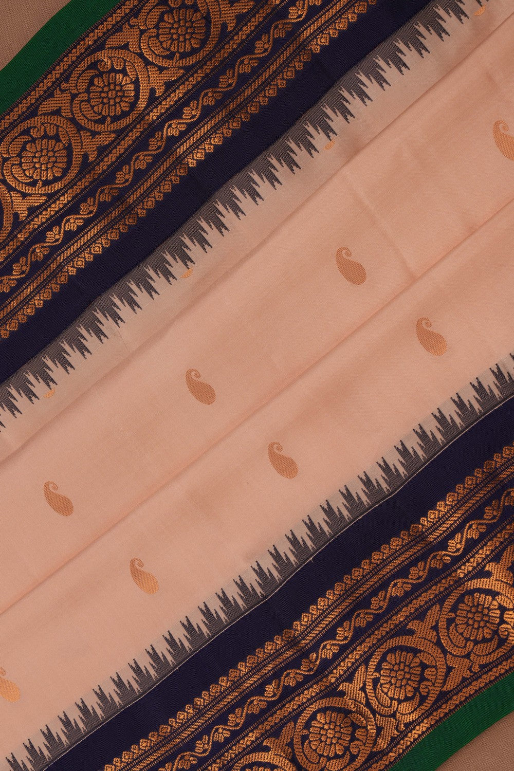 Image of Gadwal Silk Light Peach Saree