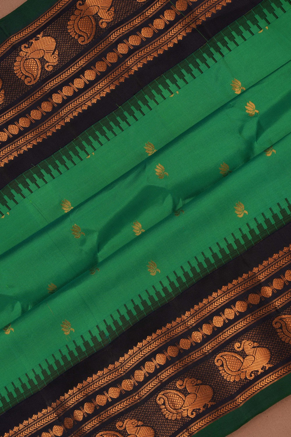 Image of Gadwal Silk Green Saree