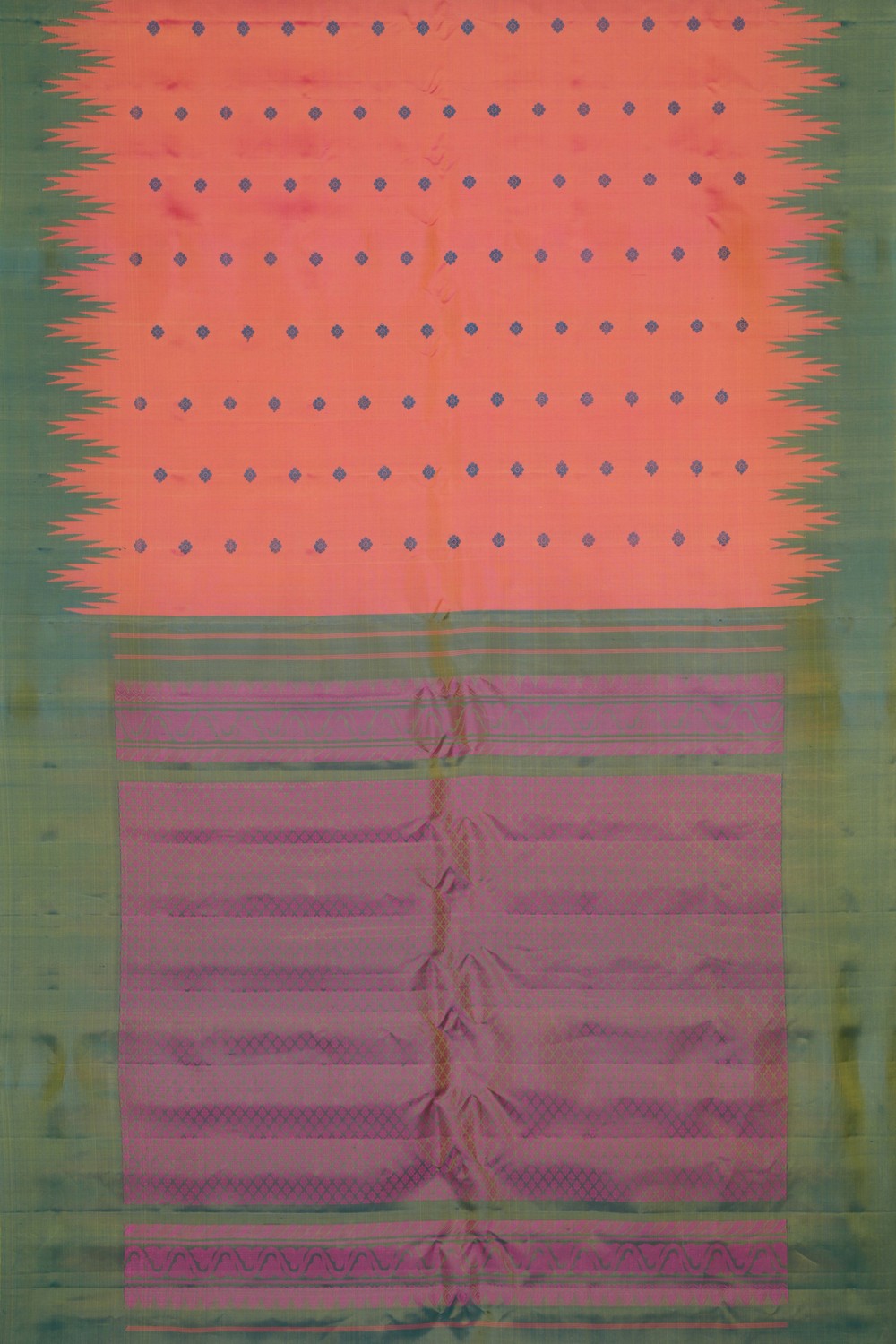 Image of Gadwal Silk Coral Pink Saree