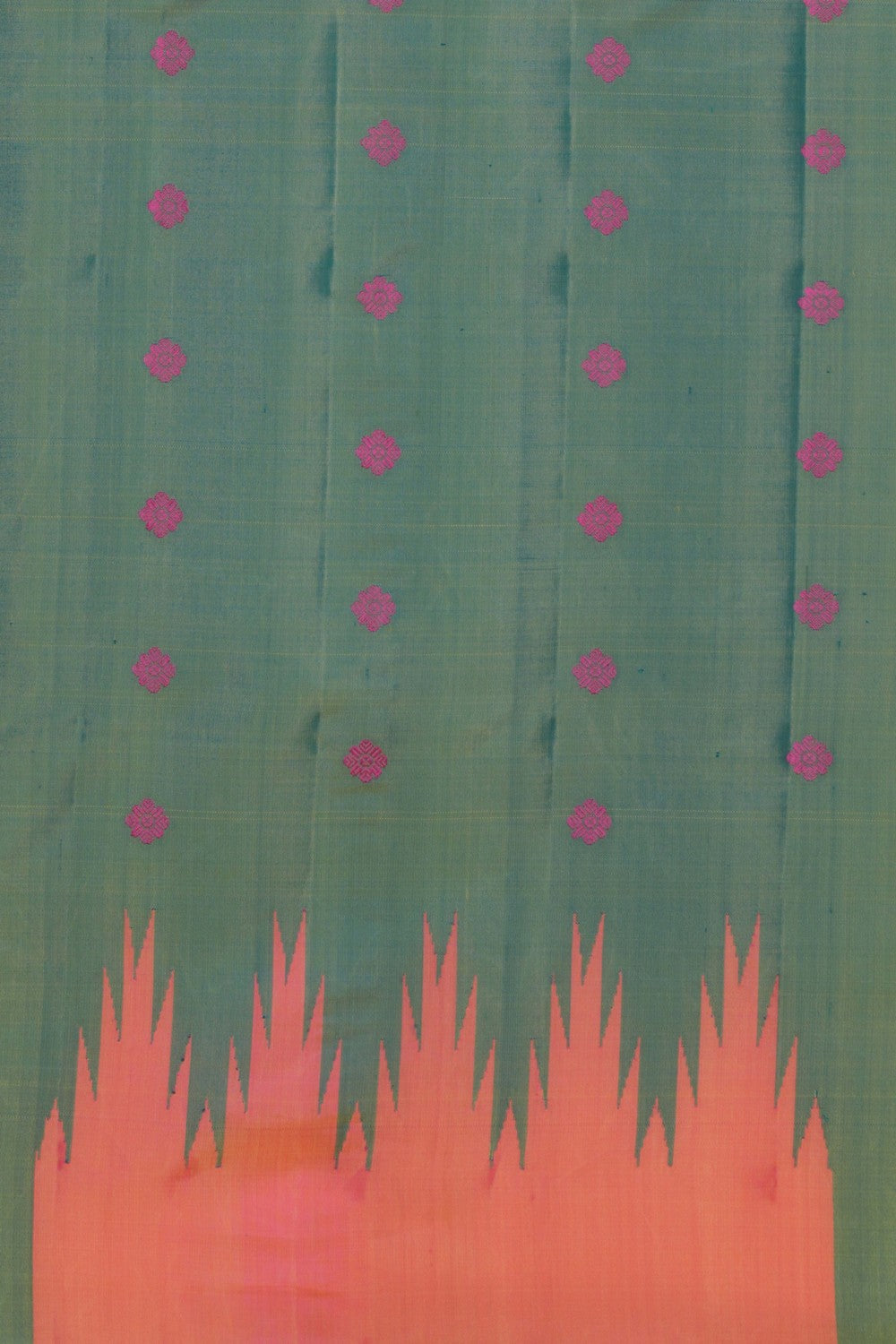 Image of Gadwal Silk Coral Pink Saree