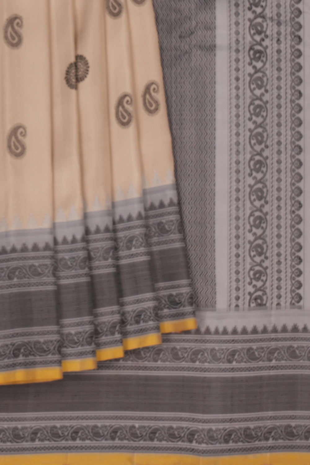 Image of Gadwal Silk Beige Saree