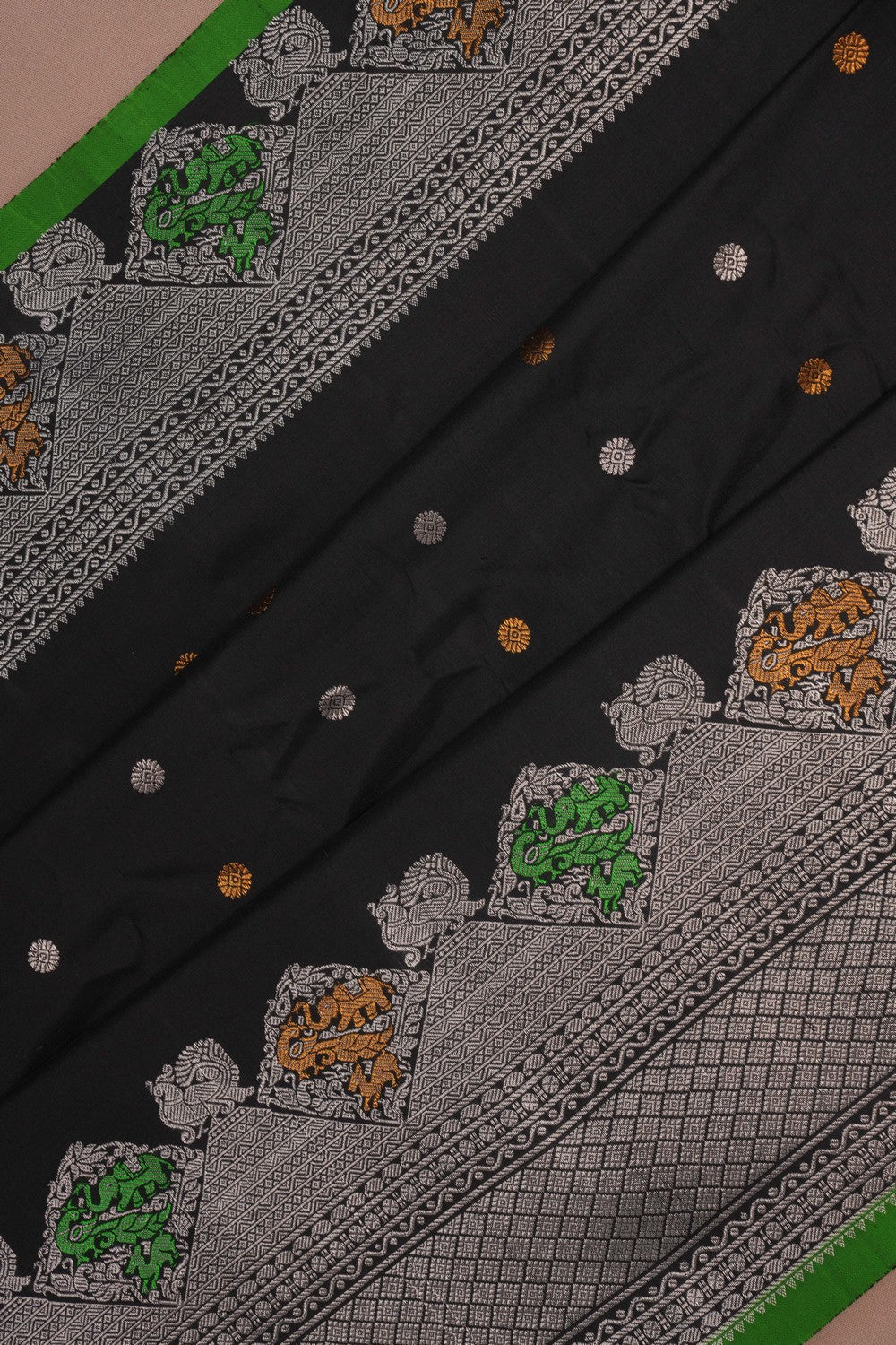 Image of Gadwal Silk Black Saree