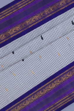 Image of Gadwal Cotton Silk Off-White Saree