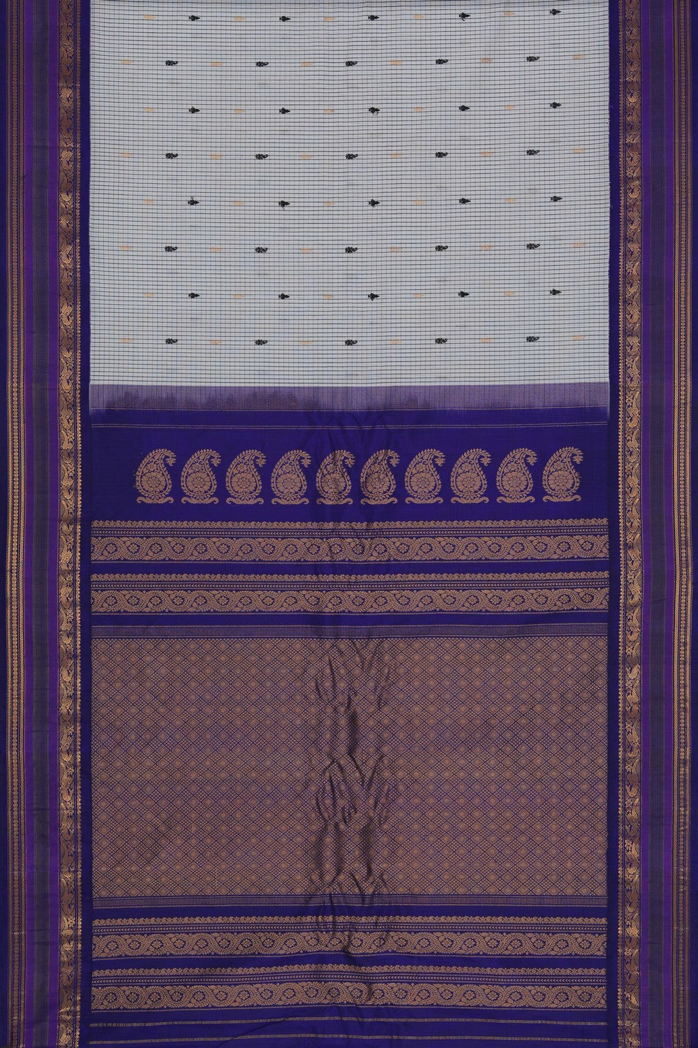 Gadwal Cotton Silk Off-White Saree