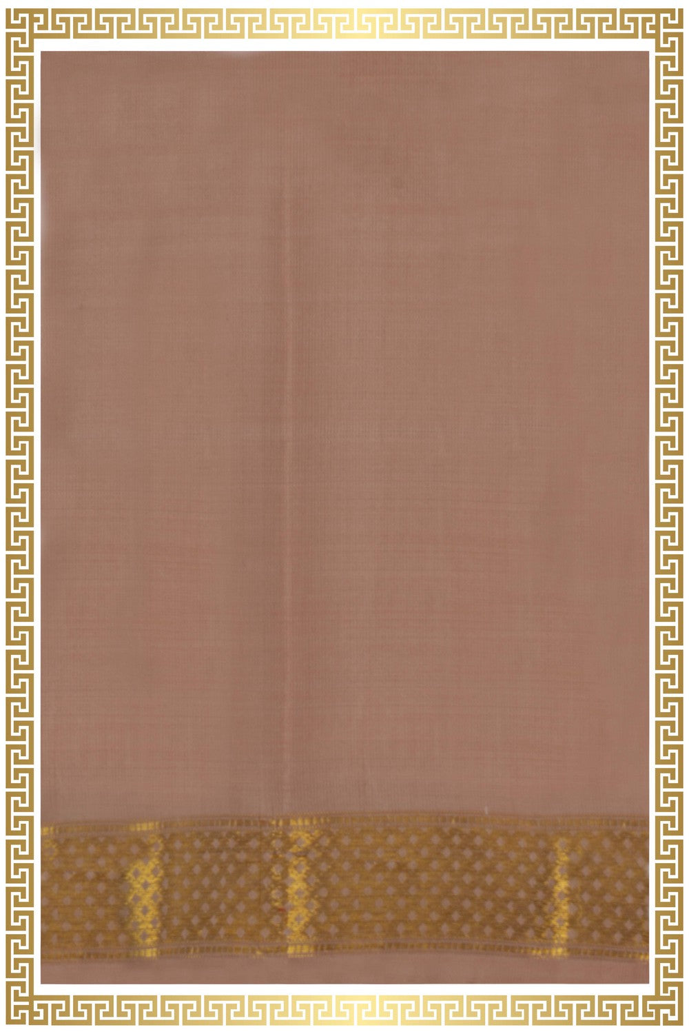 Image of Kanchi Silk Beige Dhoti With Kanduva (8 X 4)