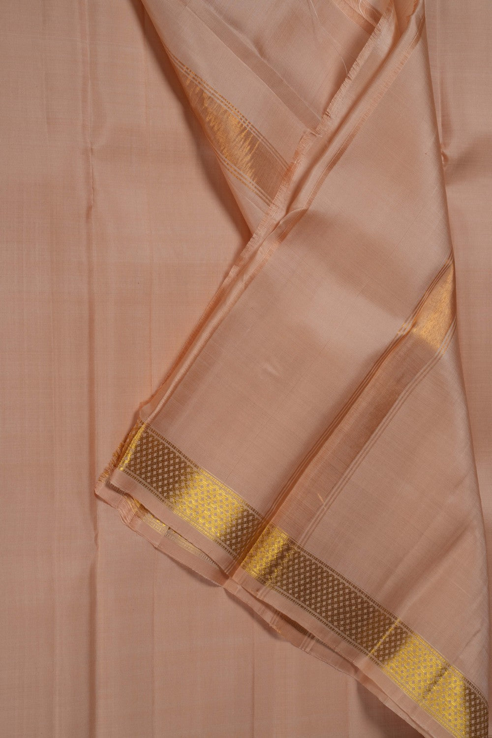 Image of Kanchi Silk Beige Dhoti With Kanduva (8 X 4)