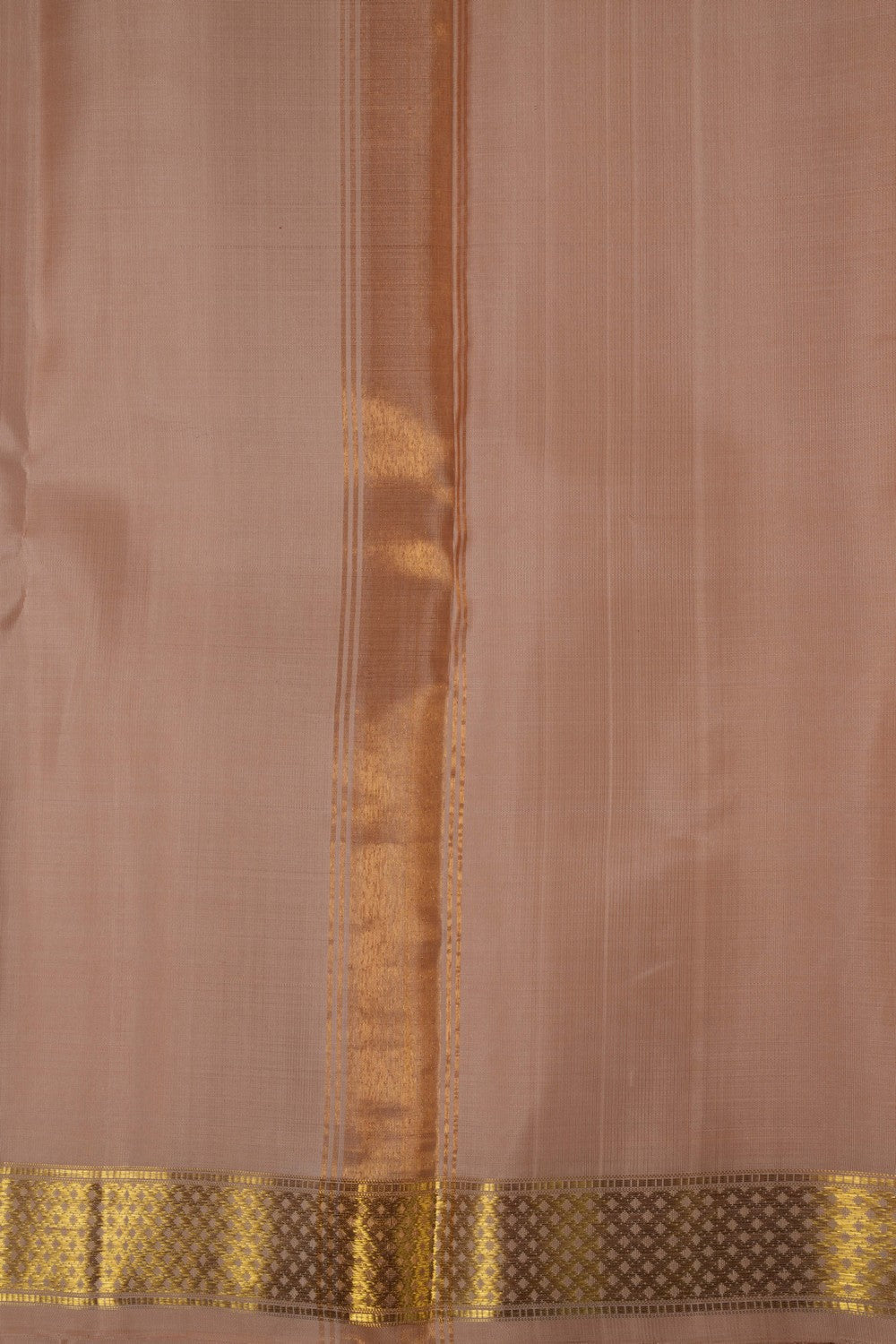 Image of Kanchi Silk Beige Dhoti With Kanduva (8 X 4)