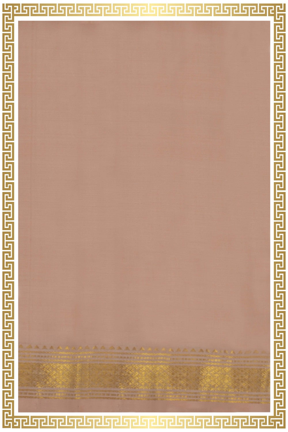 Image of Kanchi Silk Beige Dhoti With Kanduva (8 X 4)