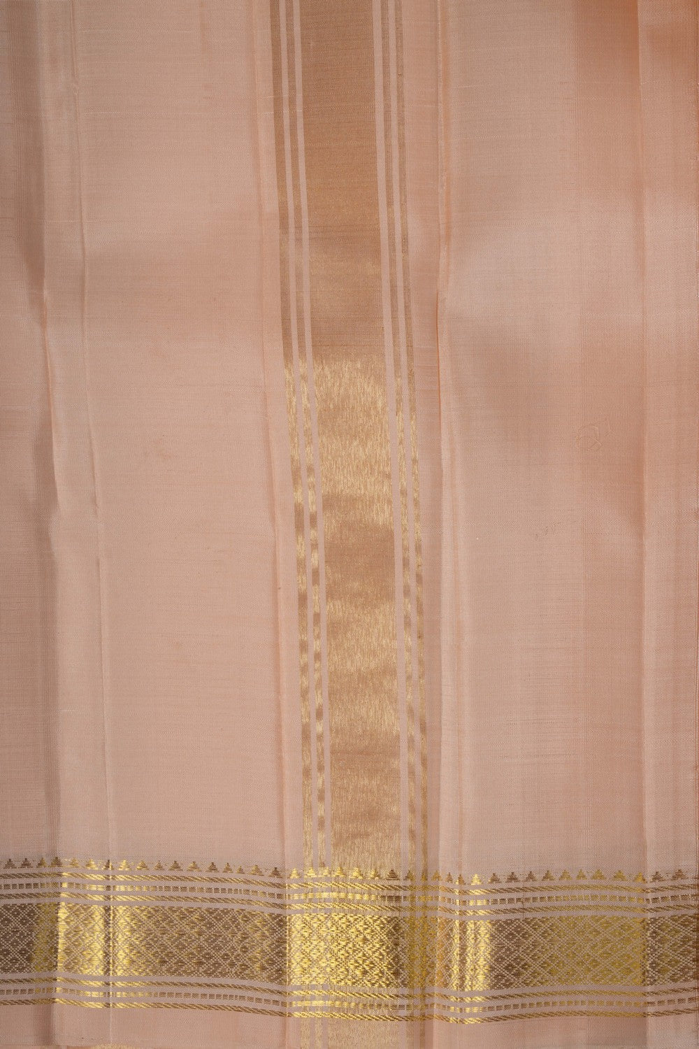 Image of Kanchi Silk Beige Dhoti With Kanduva (8 X 4)