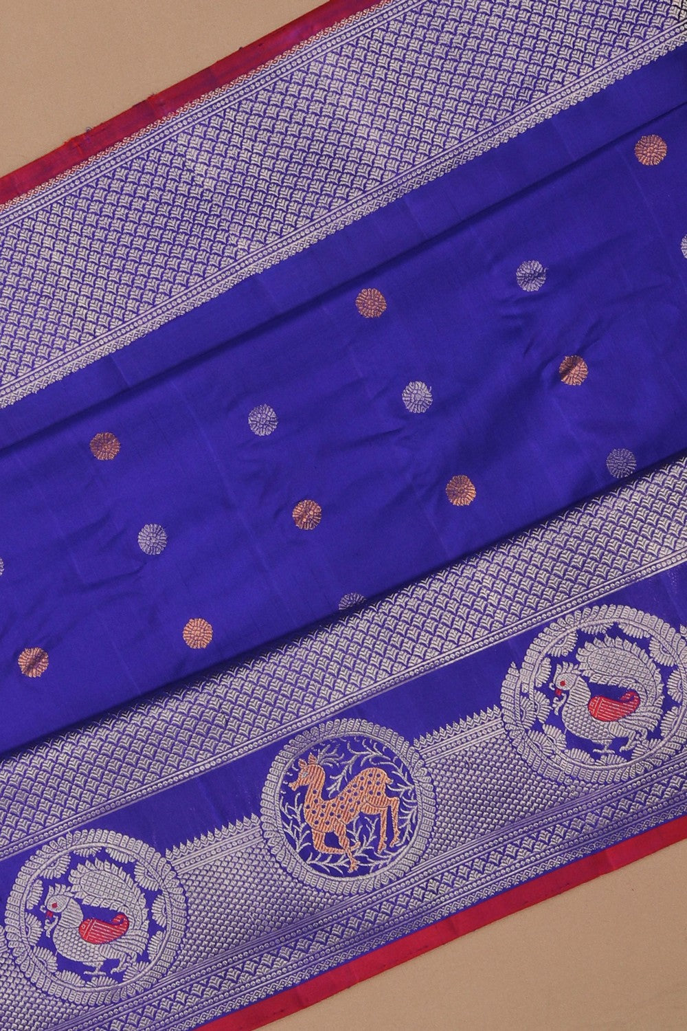 Image of Gadwal Silk Purple Saree