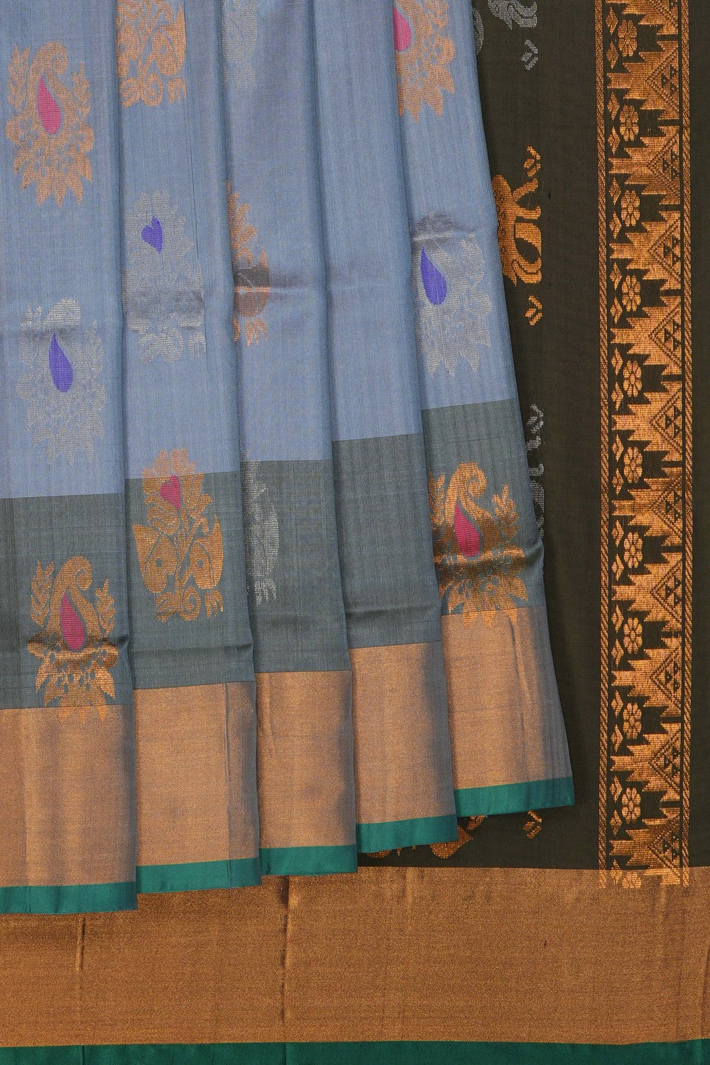 Image of Grey Uppada Silk Saree