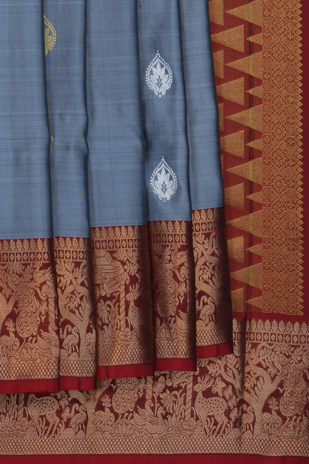 Image of Grey South Silk Saree