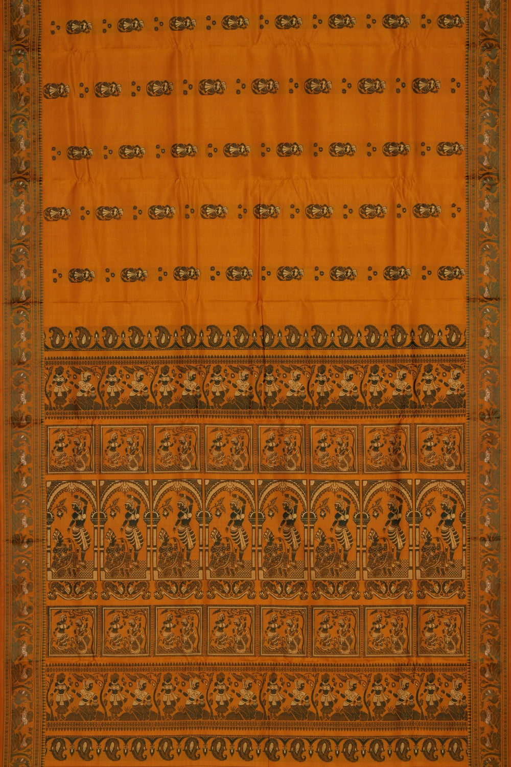 Image of Baluchari Silk Mustard Saree