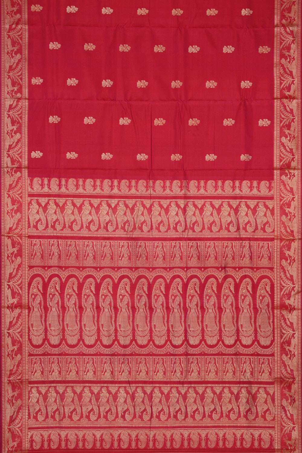 Image of Baluchari Silk Fuchsia Pink Saree
