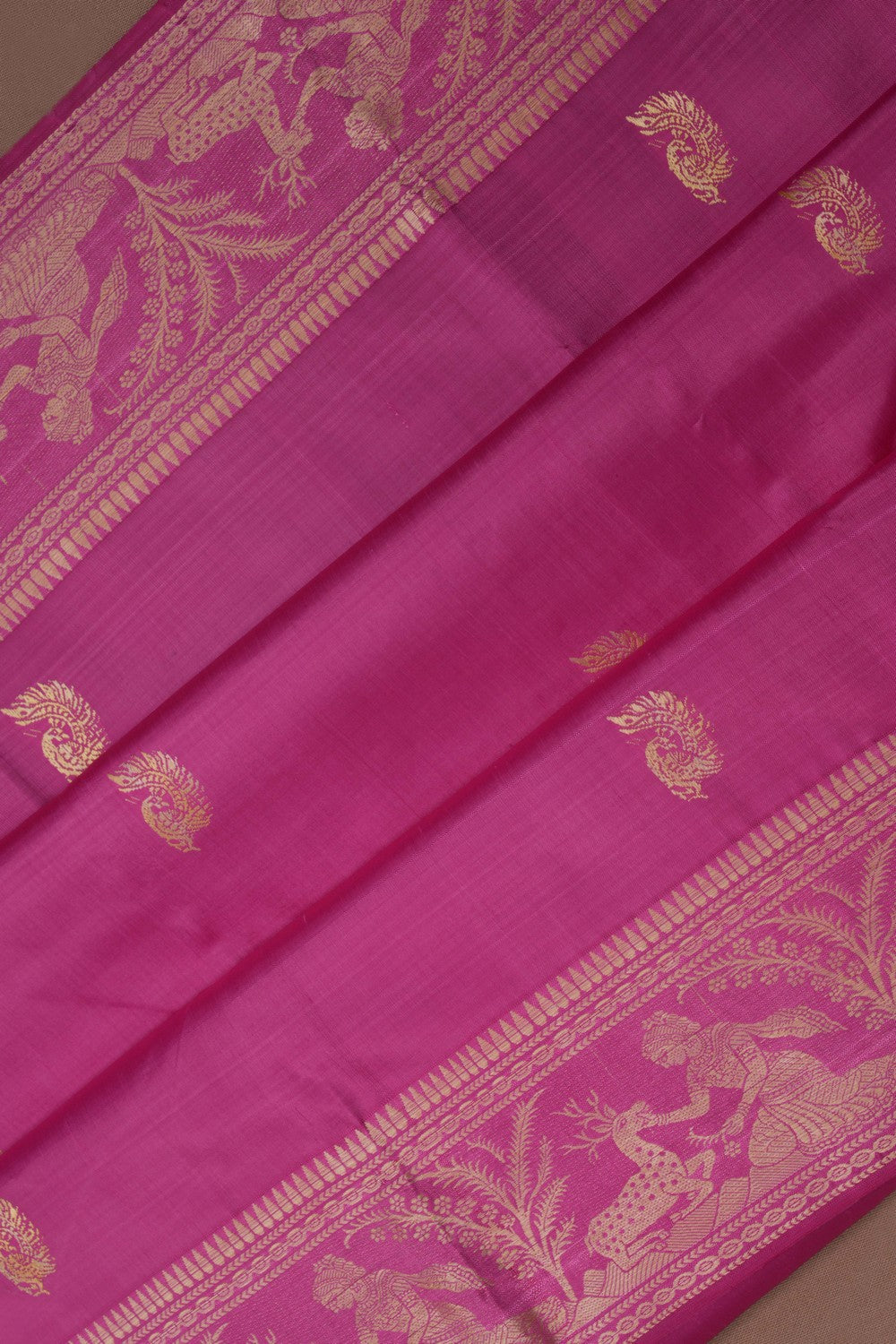 Image of Baluchari Silk Pink Saree