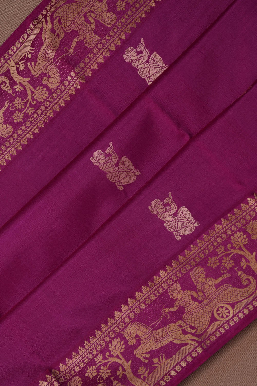 Image of Baluchari Silk Magenta Pink Saree