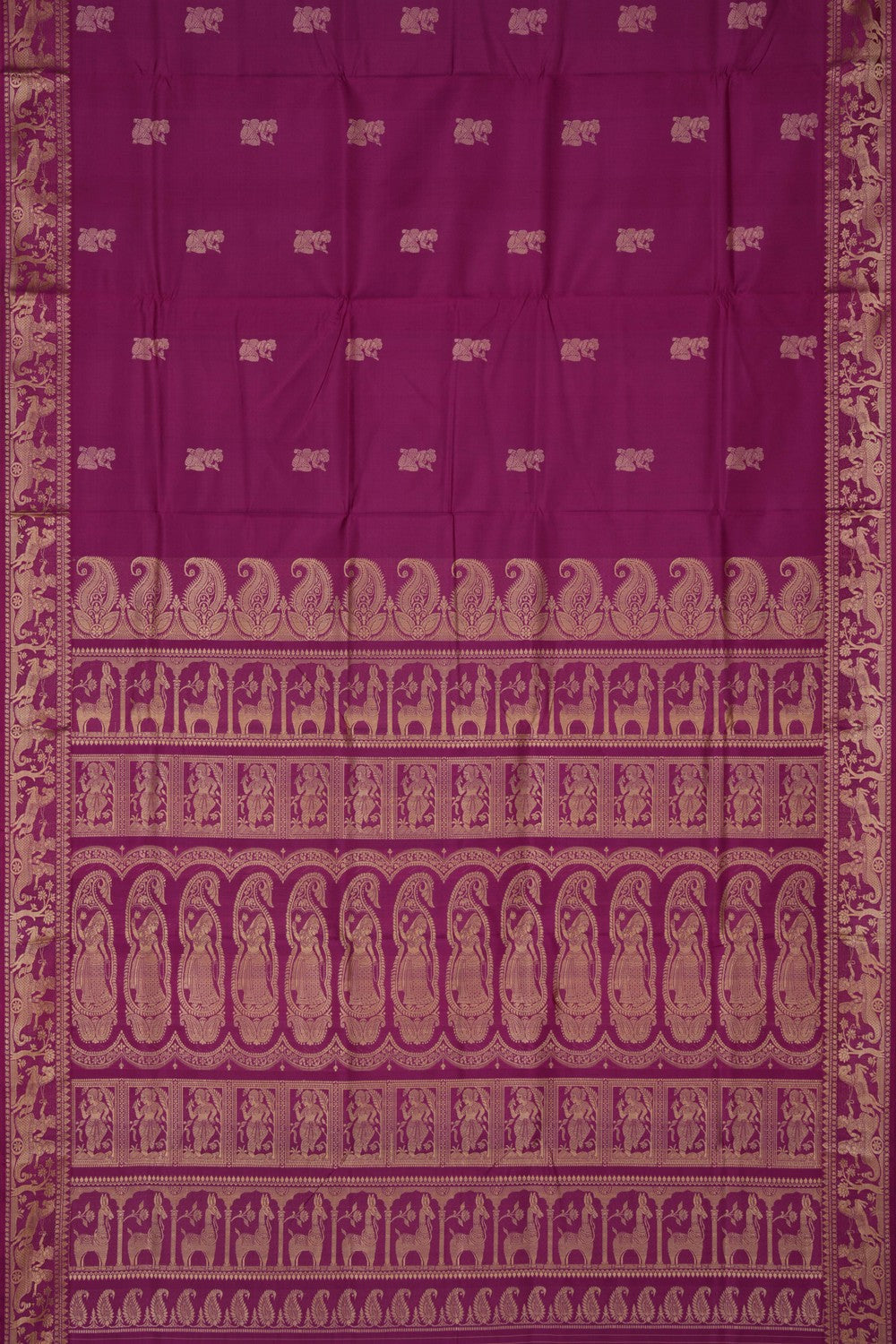 Image of Baluchari Silk Magenta Pink Saree