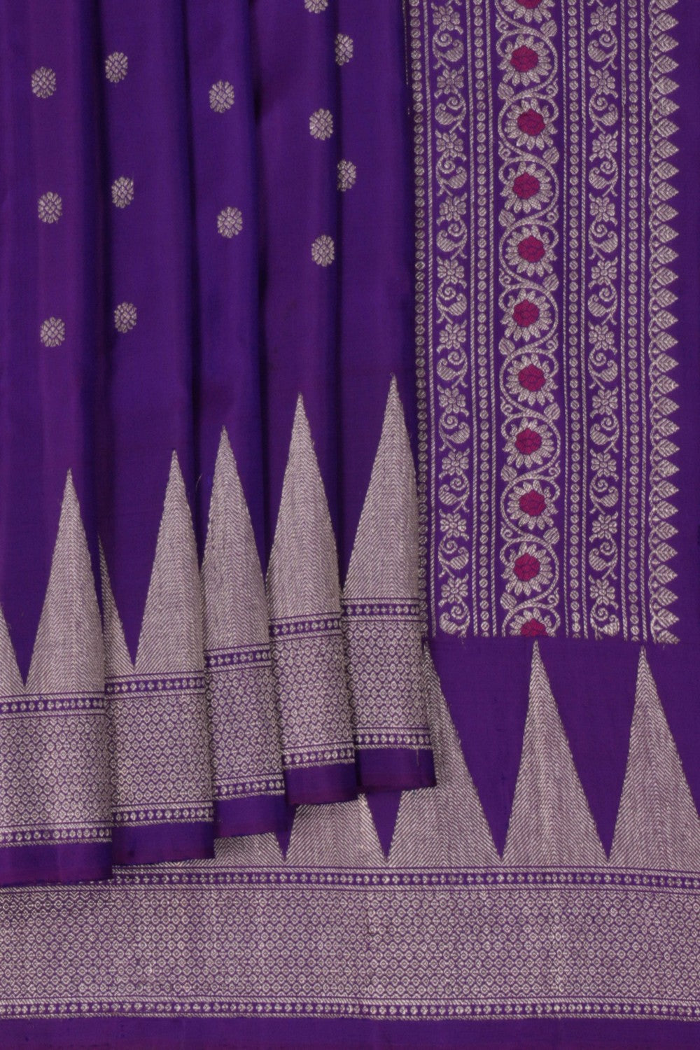Image of Gadwal Silk Purple Saree