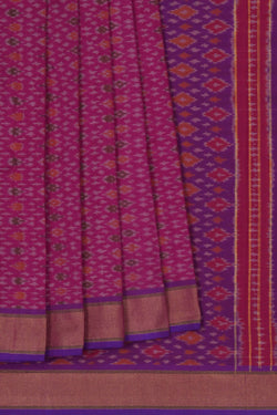 Image of Pochampally Ikat Pink Saree
