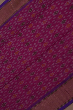 Image of Pochampally Ikat Pink Saree