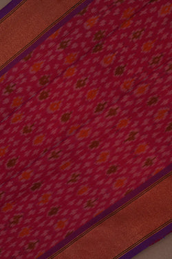 Image of Pochampally Ikat Pink Saree