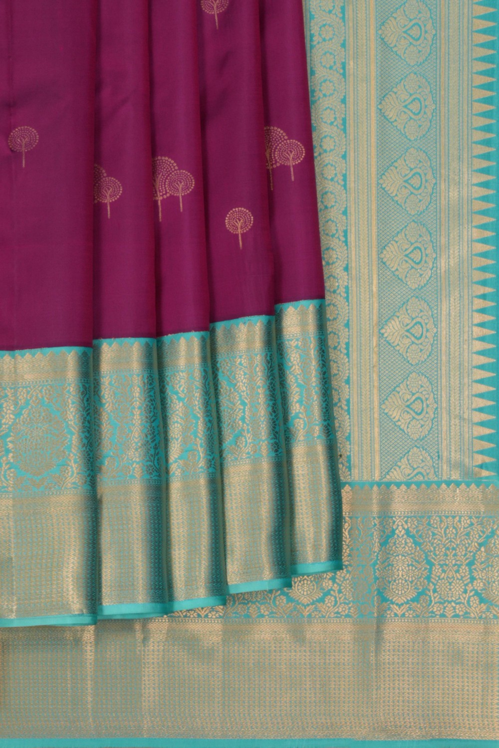 Image of South Silk Magenta Pink Saree