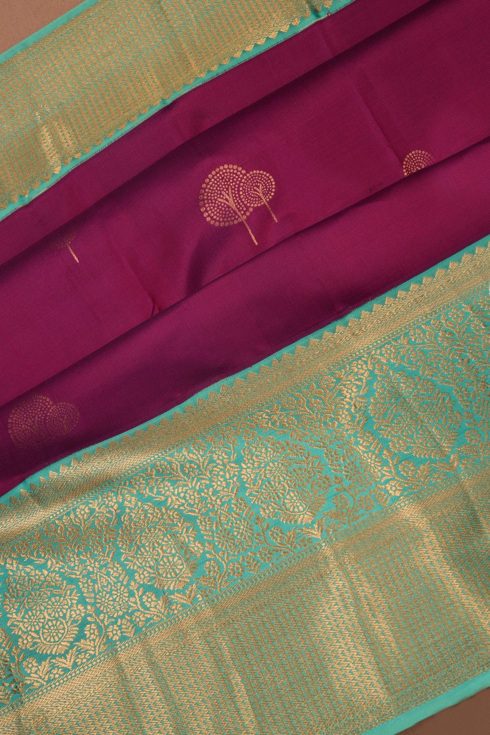 Image of South Silk Magenta Pink Saree