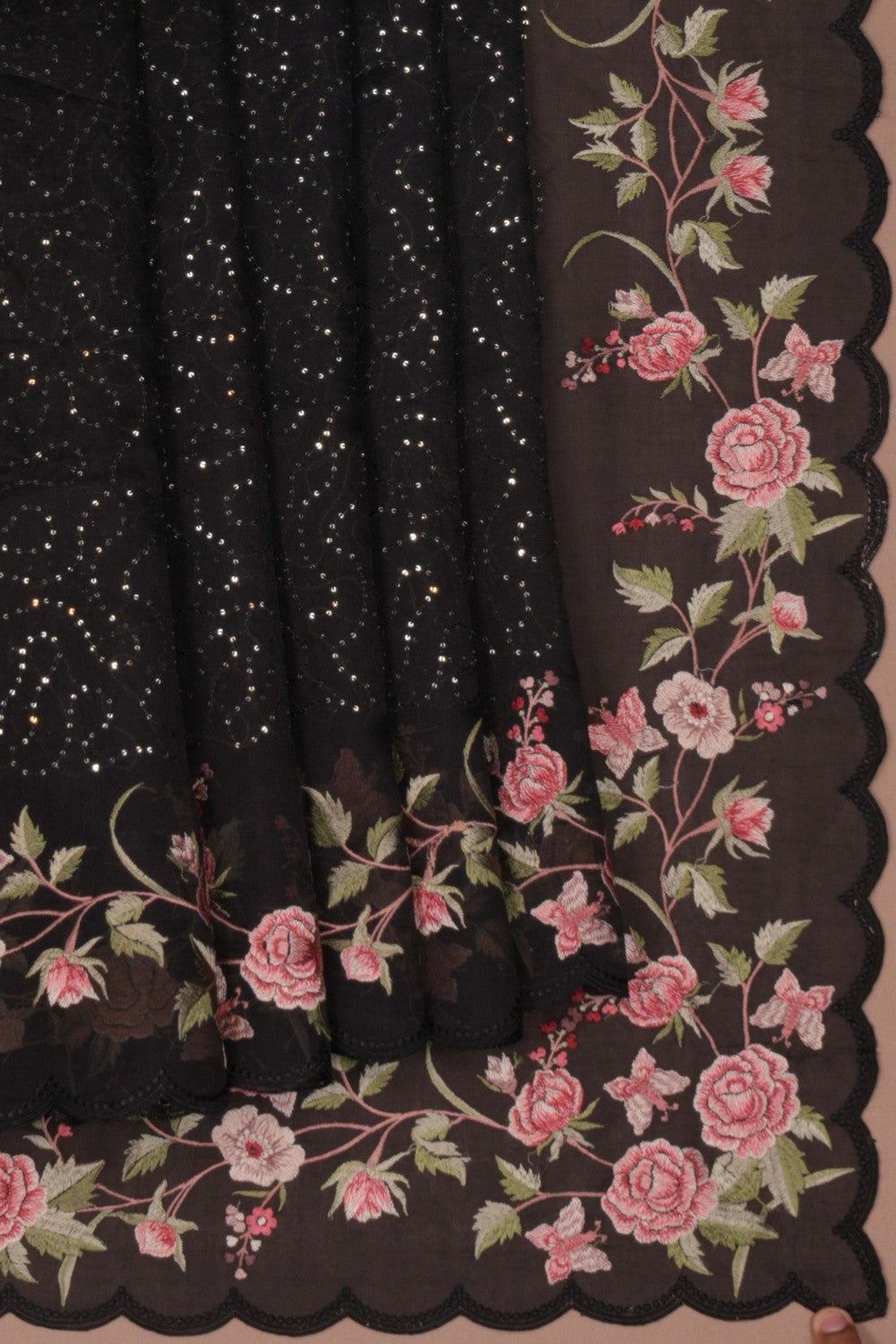 A sequin embroidery saree
