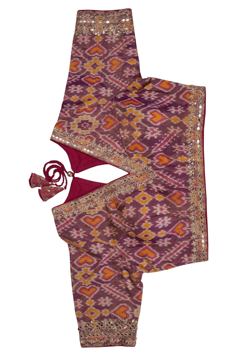 Image of Tussar Silk saree with stitched blouse