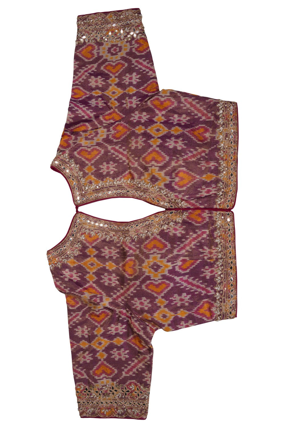 Image of Tussar Silk saree with stitched blouse