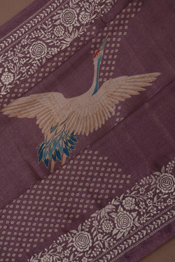 Image of A Beautiful Tussar Silk Embroidery Saree