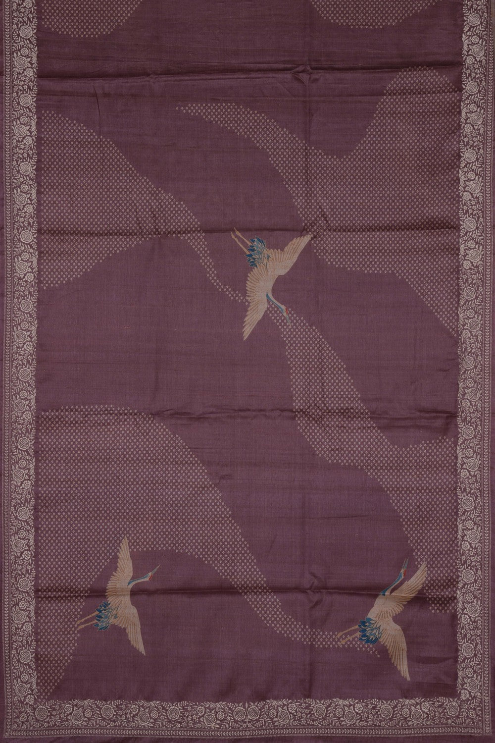 A Beautiful Tussar Silk Embroidery Saree