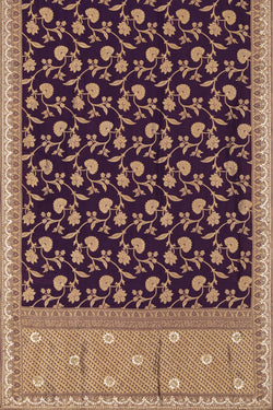 Image of Purple Brocade Gota Patti Embroidery Saree