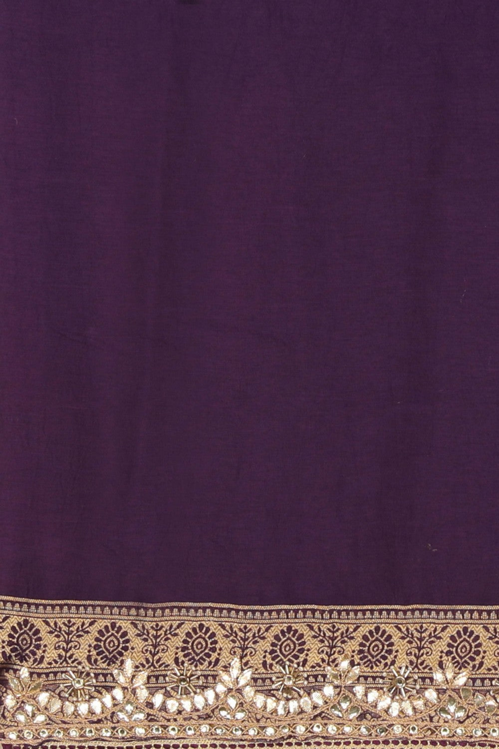 Image of Purple Brocade Gota Patti Embroidery Saree