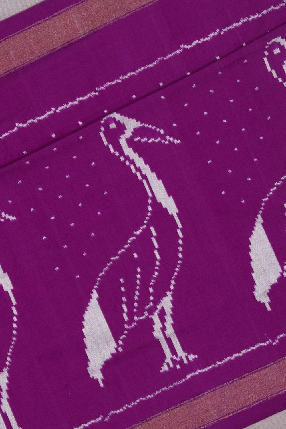 Image of Pochampally Ikat Silk Magenta Pink Saree