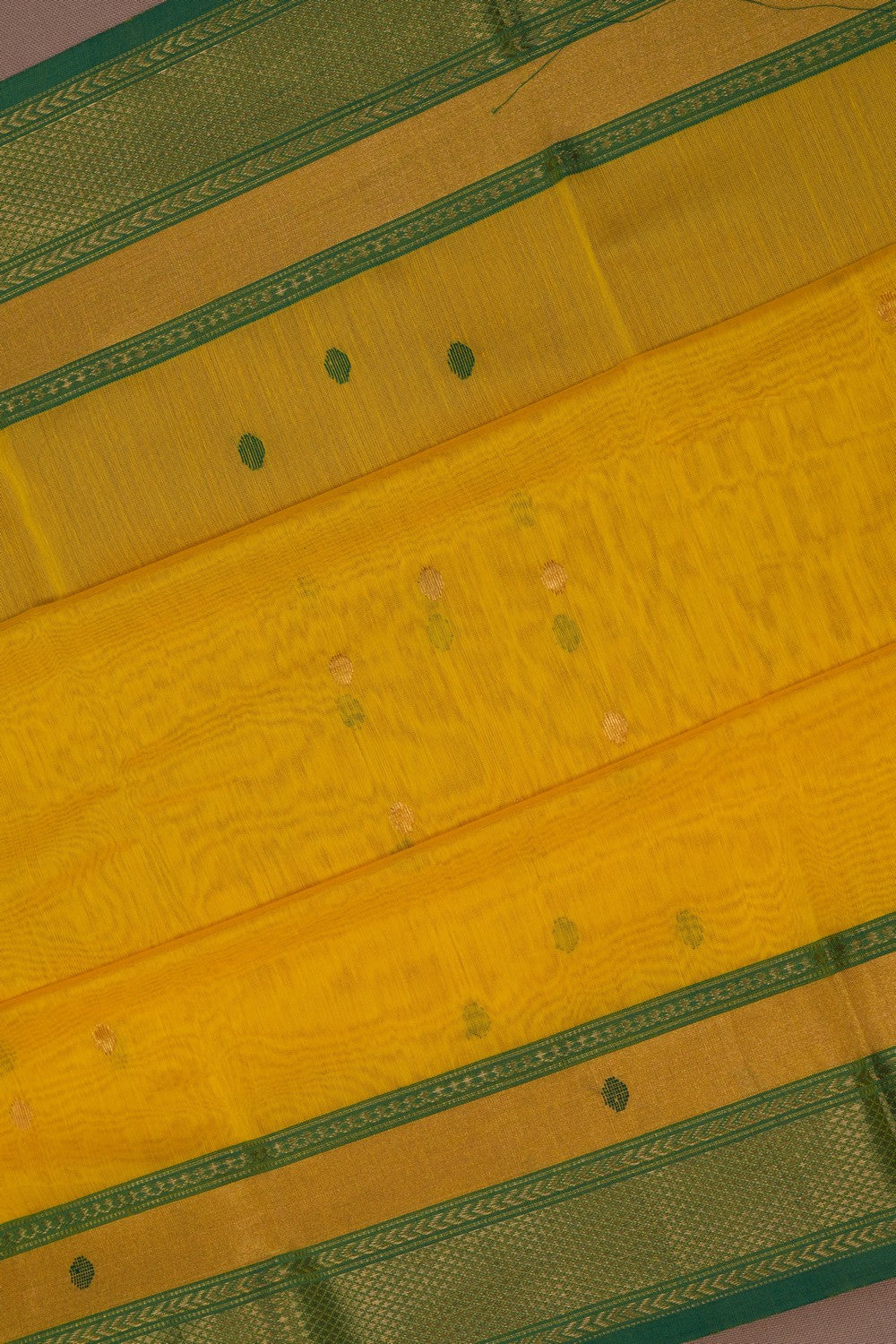 Chanderi Cotton Silk Yellow Saree