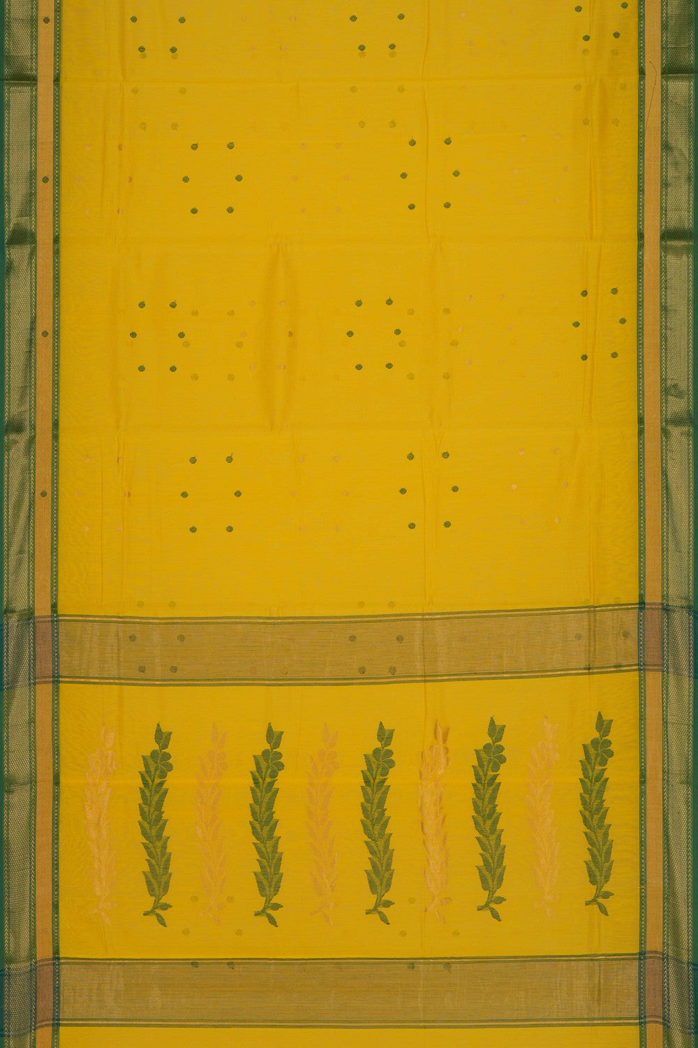 Image of Chanderi Cotton Silk Yellow Saree