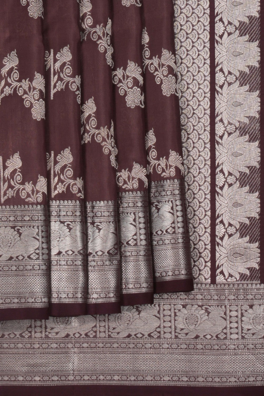 Image of Venkatagiri Silk Caramel Brown Saree