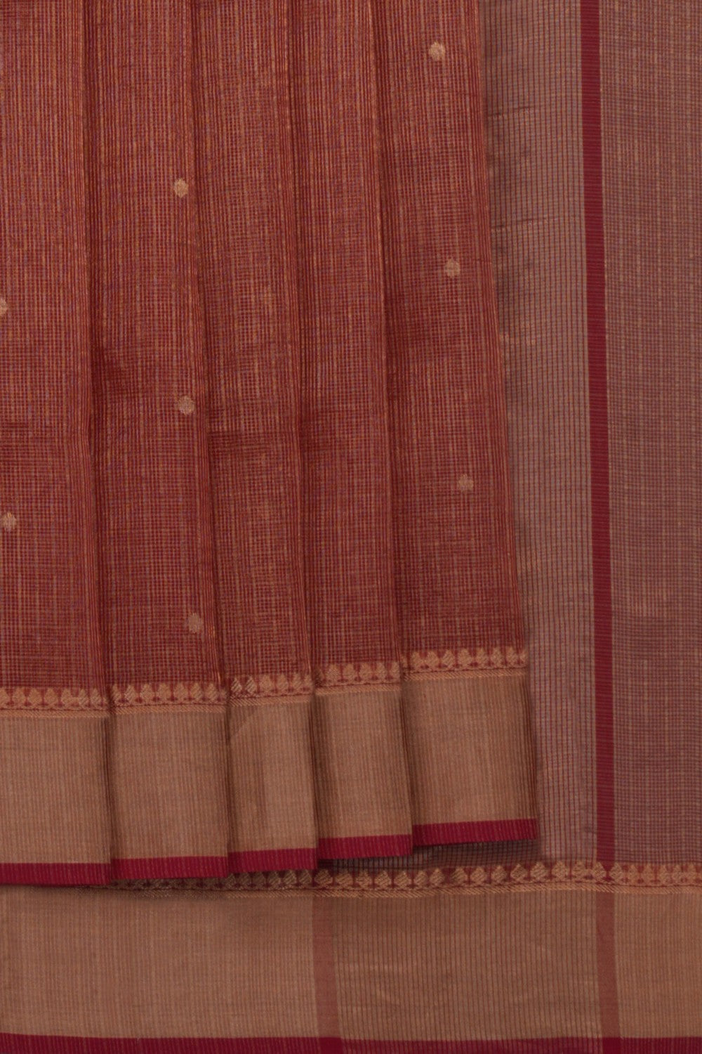 Chanderi Tissue Red Saree