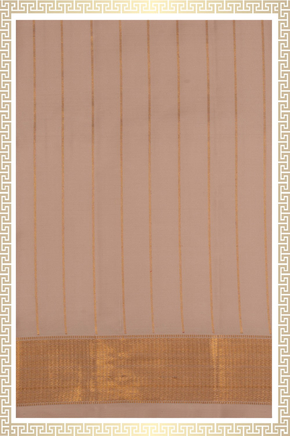 Image of Arani Silk Beige Dhoti With Kanduva (8 X 4)