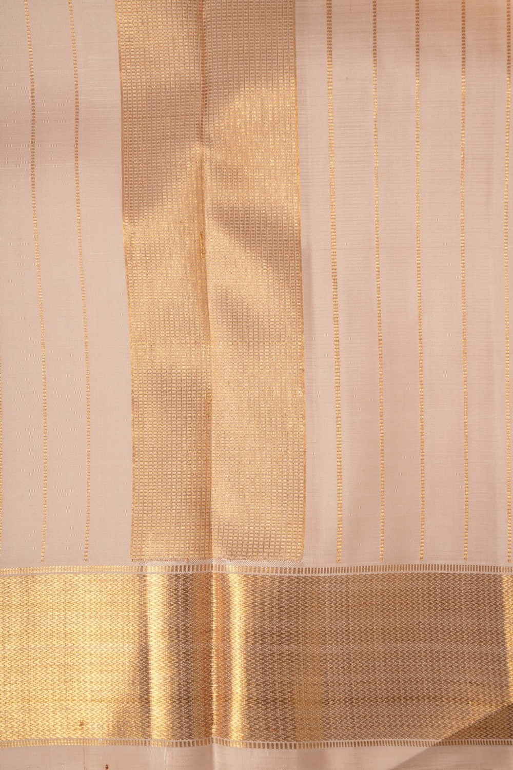 Image of Arani Silk Beige Dhoti With Kanduva (8 X 4)