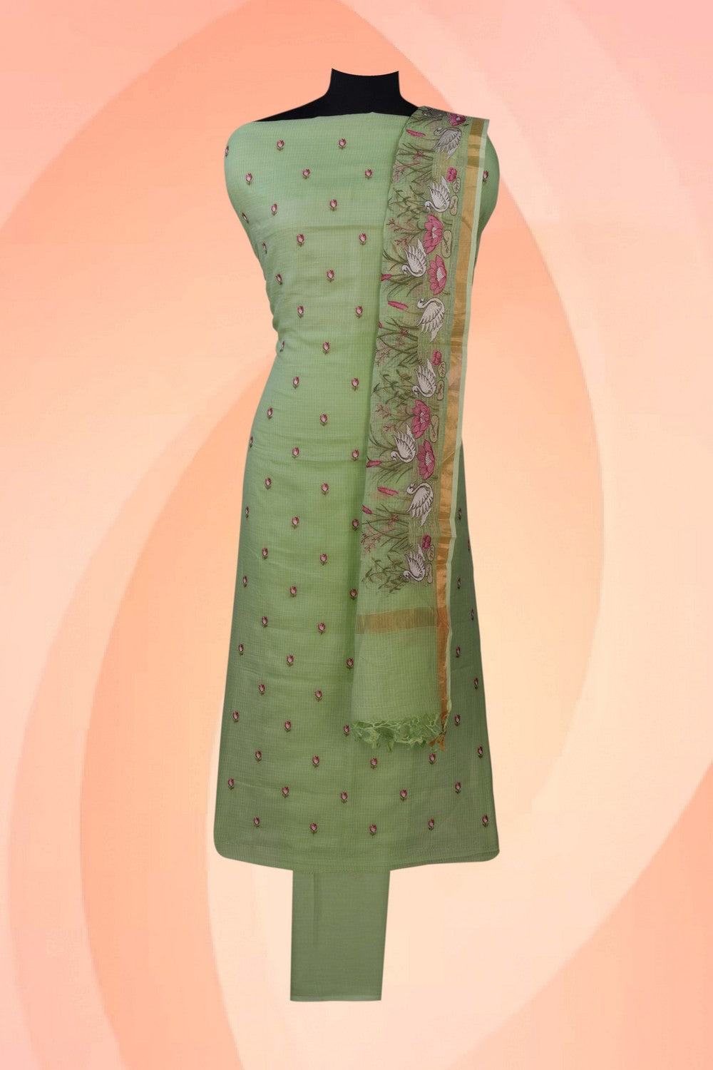 Image of Unstitched Suit Set Kota Fabric (3 Pcs Set)