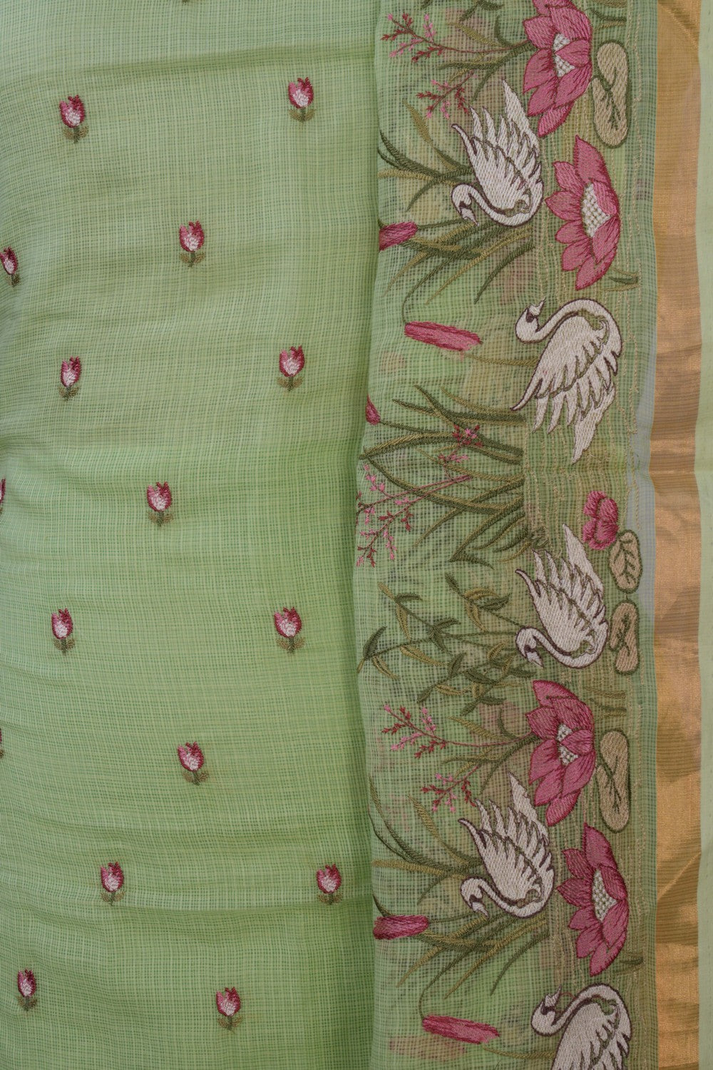 Image of Unstitched Suit Set Kota Fabric (3 Pcs Set)