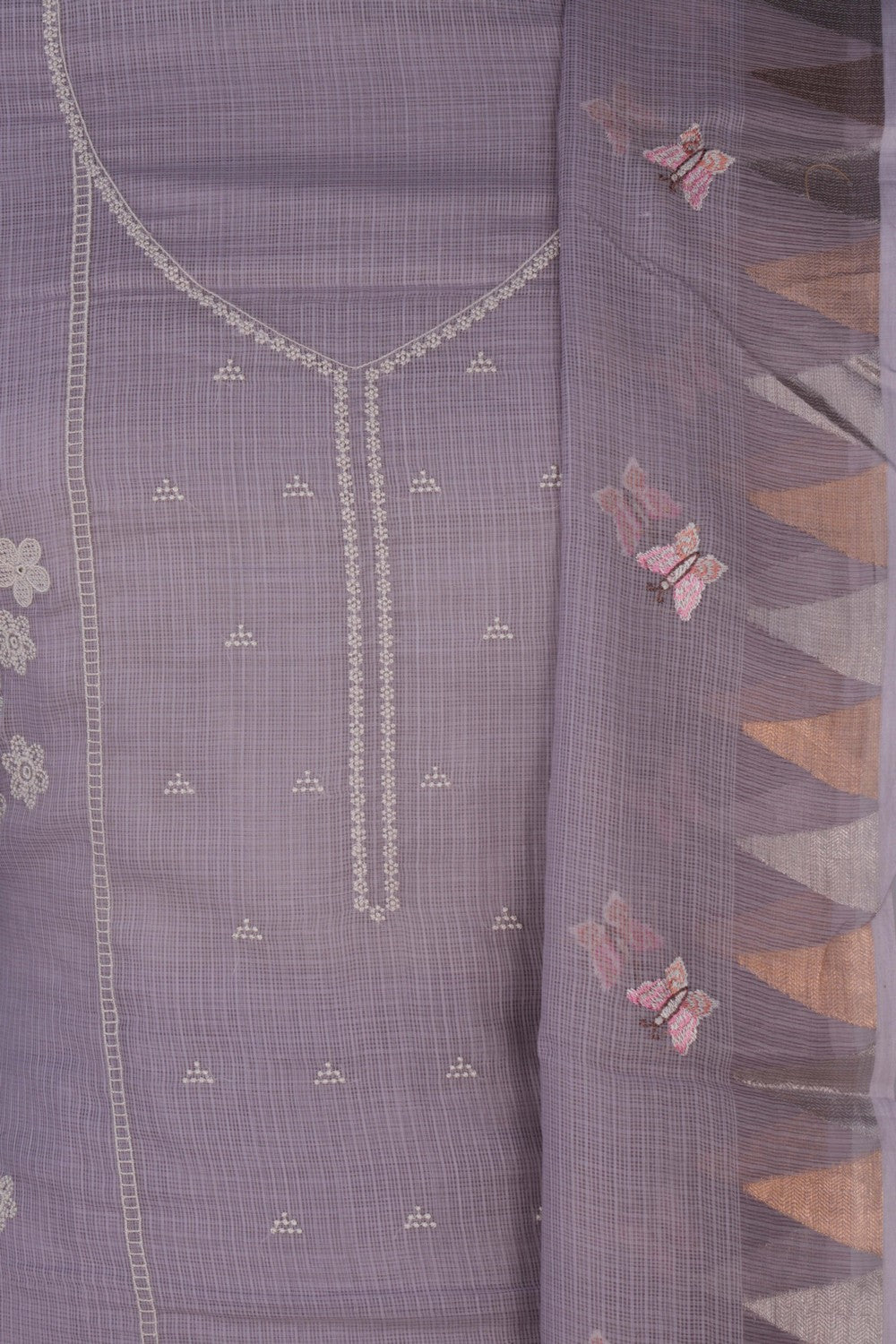 Image of Unstitched Suit Set Kota Fabric (3 Pcs Set)